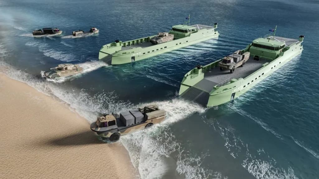 Government landing craft in action