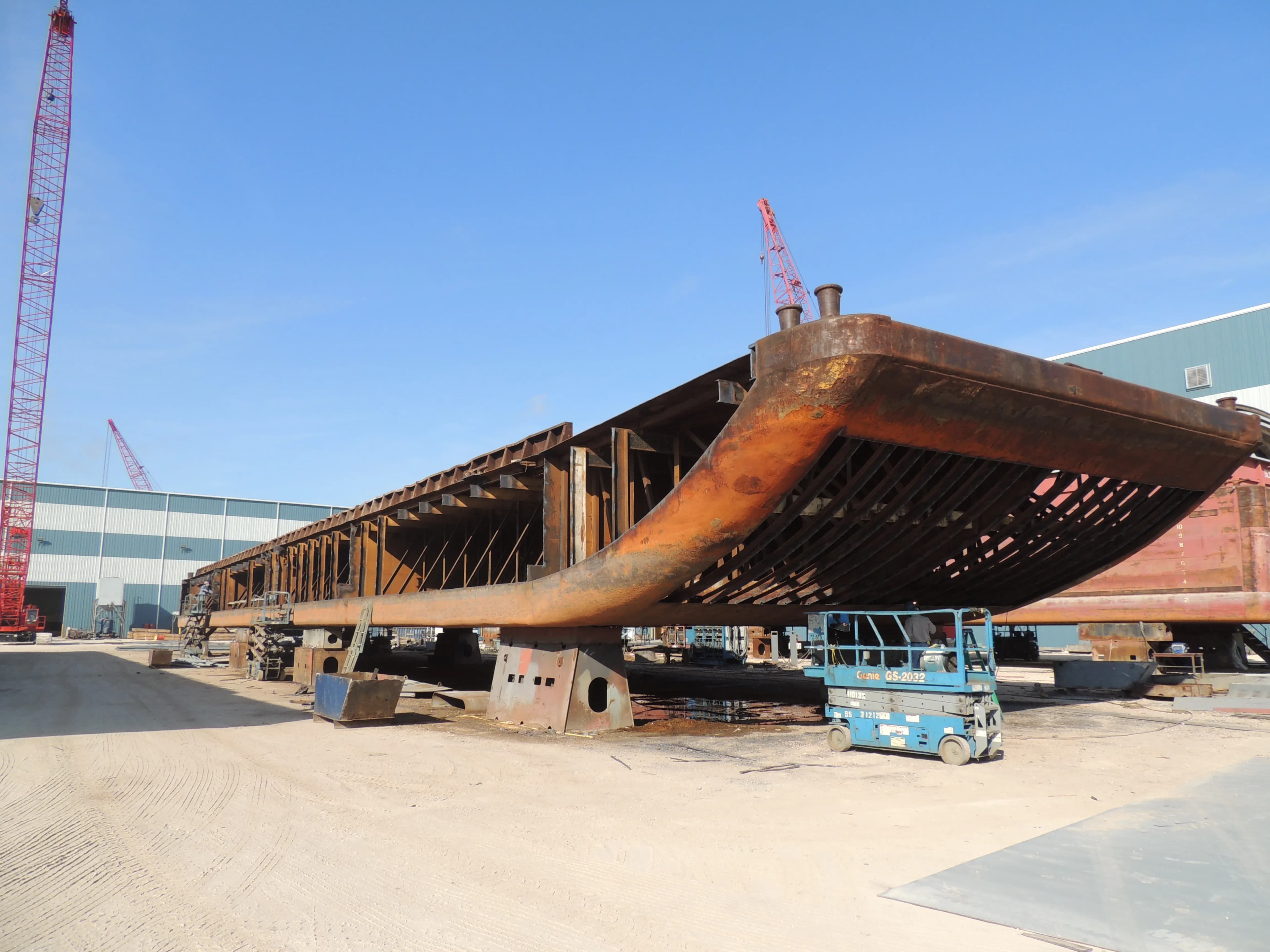 Barge repair work at C&C Marine